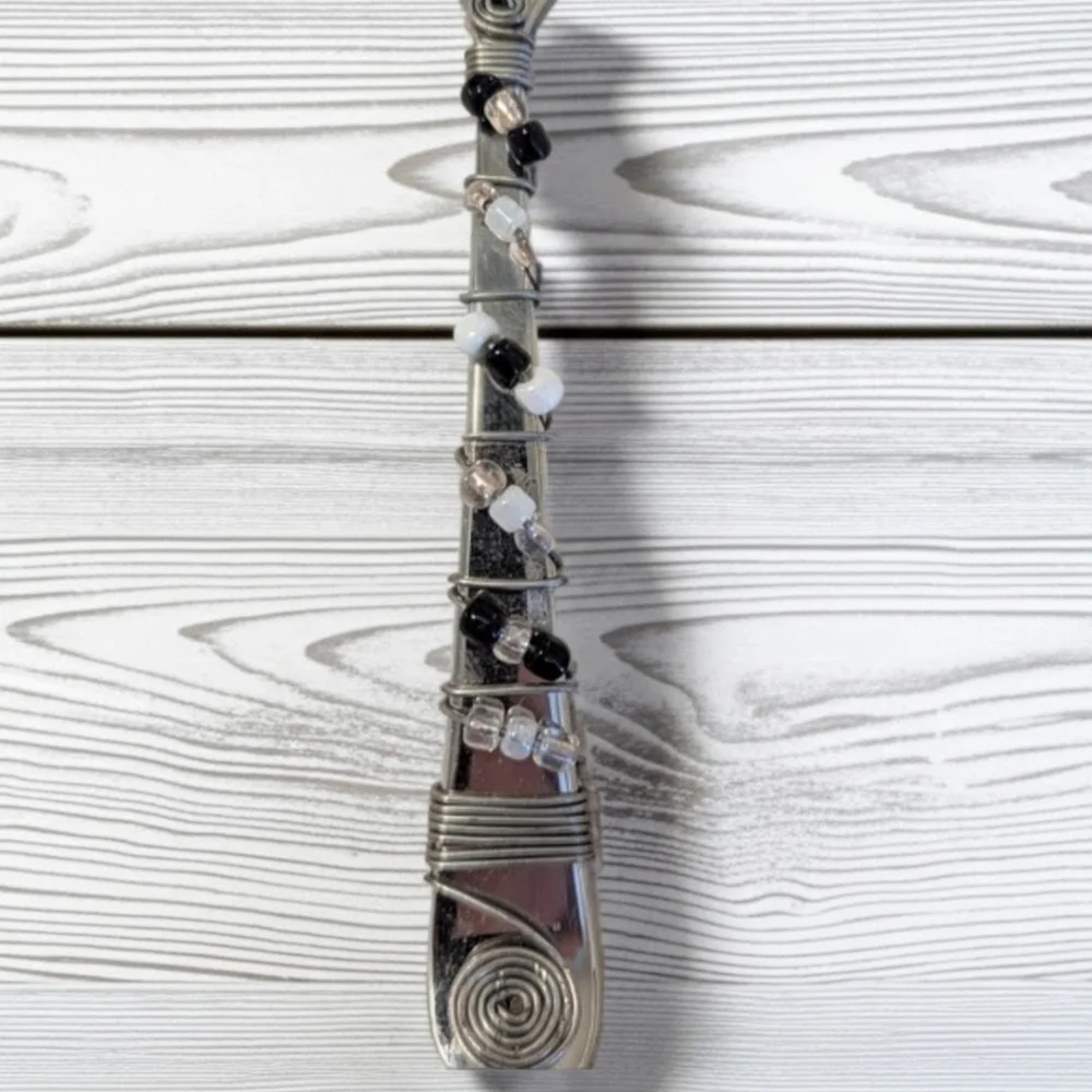 Stainless Steel Wire Wrapped and Beaded Spoon Handmade